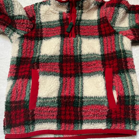 Gymboree Plaid Sherpa Fleece Half Zip Pullover Sweatshirt Size 4T - Picture 3 of 5